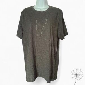 Bella Canvas Vermont Outline graphic Charcoal T-Shirt